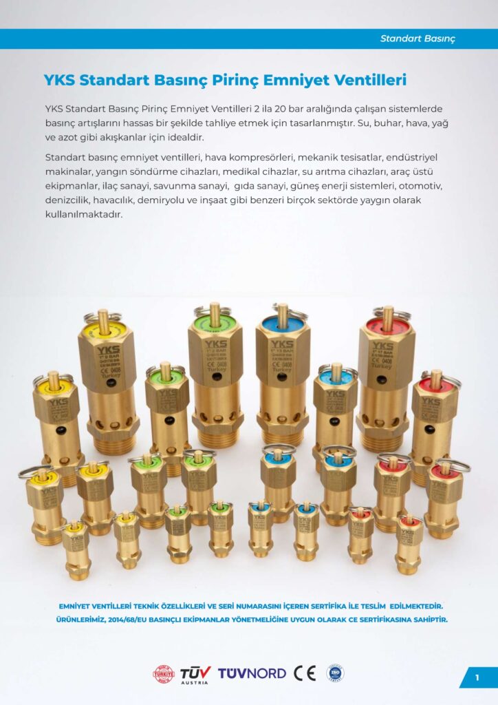 Pirinç Emniyet Ventili YKS